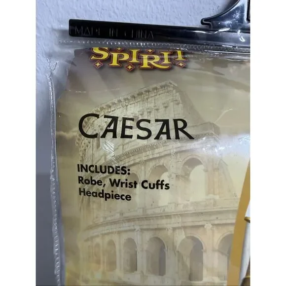 NWT Spirit Caesar White Costume with Gold Trim Adult Halloween Party One Size - Picture 4 of 8
